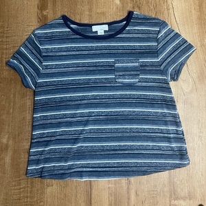 Ten Sixty Sherman Blue and White Striped Crop Top